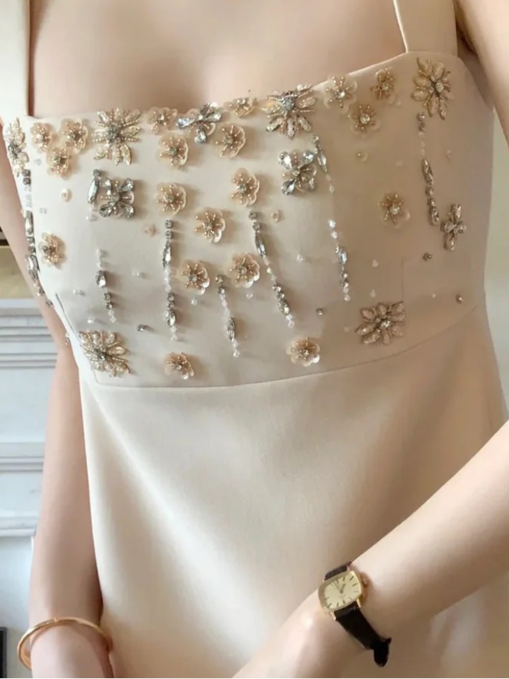 LDTJ Italy Beaded Gem Embellished Mini Dress Ivory Cream Size M
Coquette - Picture 3 of 10